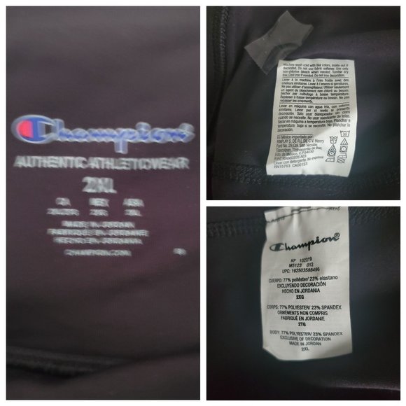 Champion Women's White Side Stripes High Rise Tights, Black Plus Size 2XL NWT - Picture 7 of 13